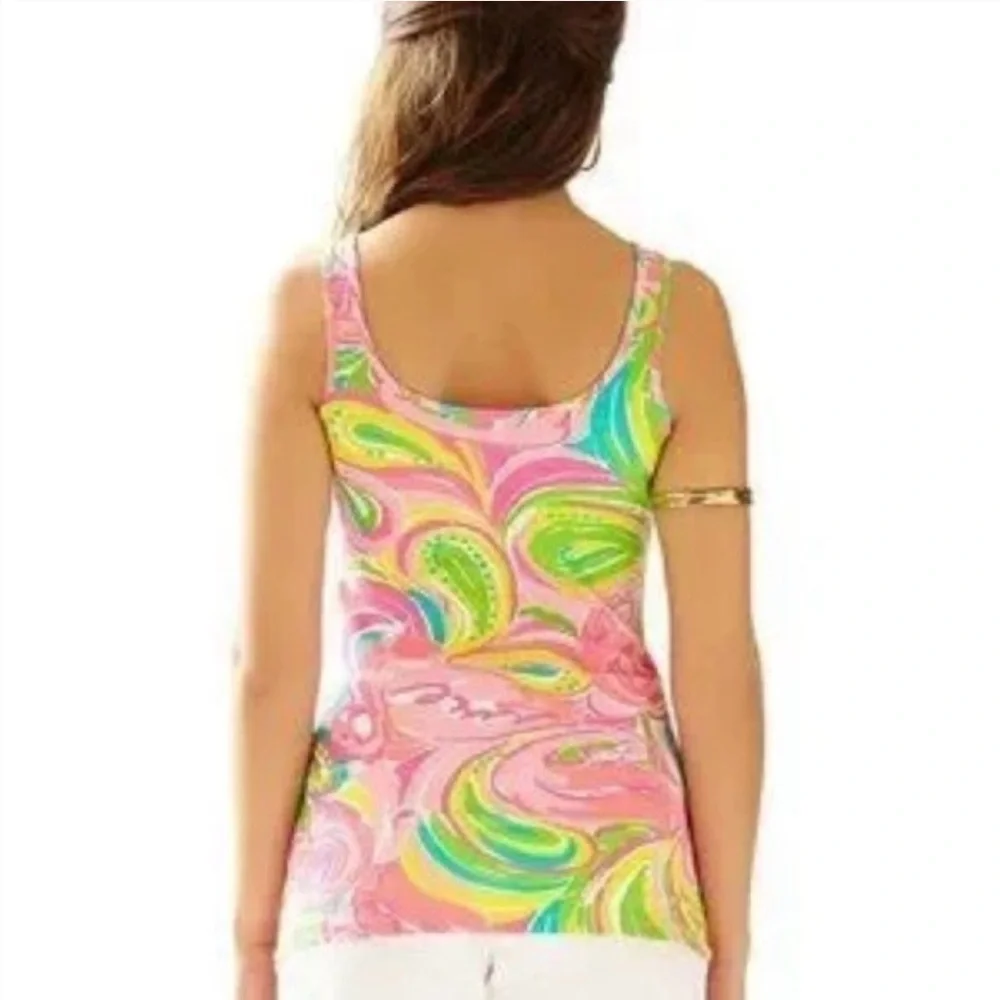 NEW LILLY PULITZER TABBIE TANK IN MULTI ALL-NIGHTER - Picture 2 of 12